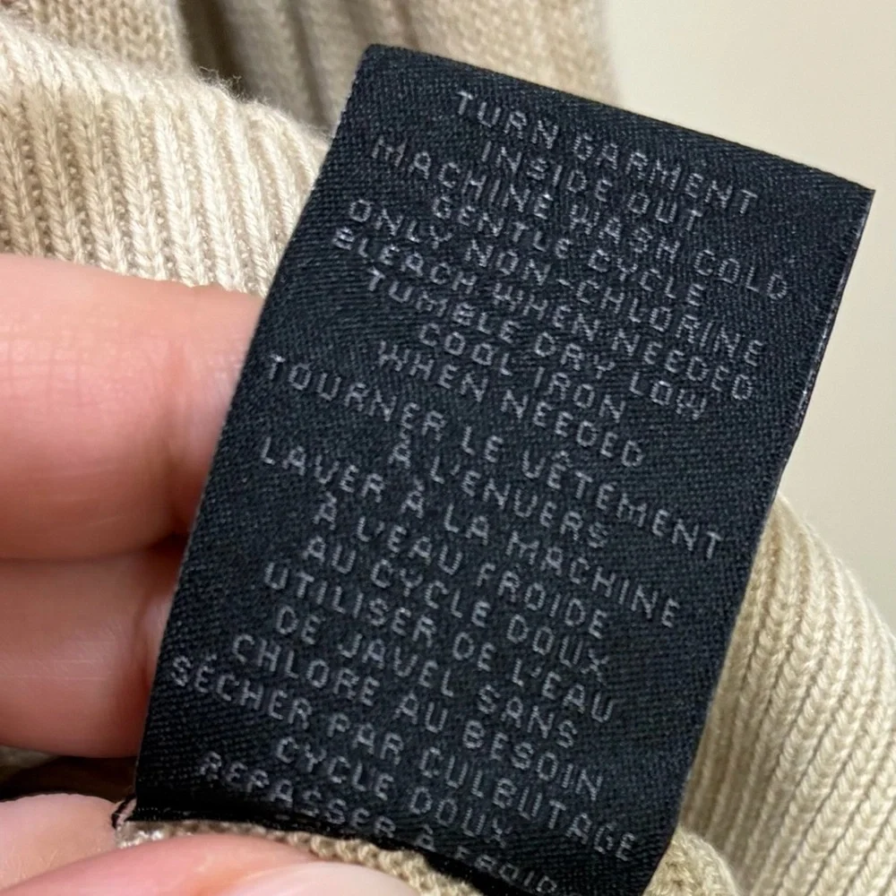 Magaschoni Cable Knit Sweater XXL 100% Cotton Cream Crewneck Lightweight NWT - Picture 9 of 11